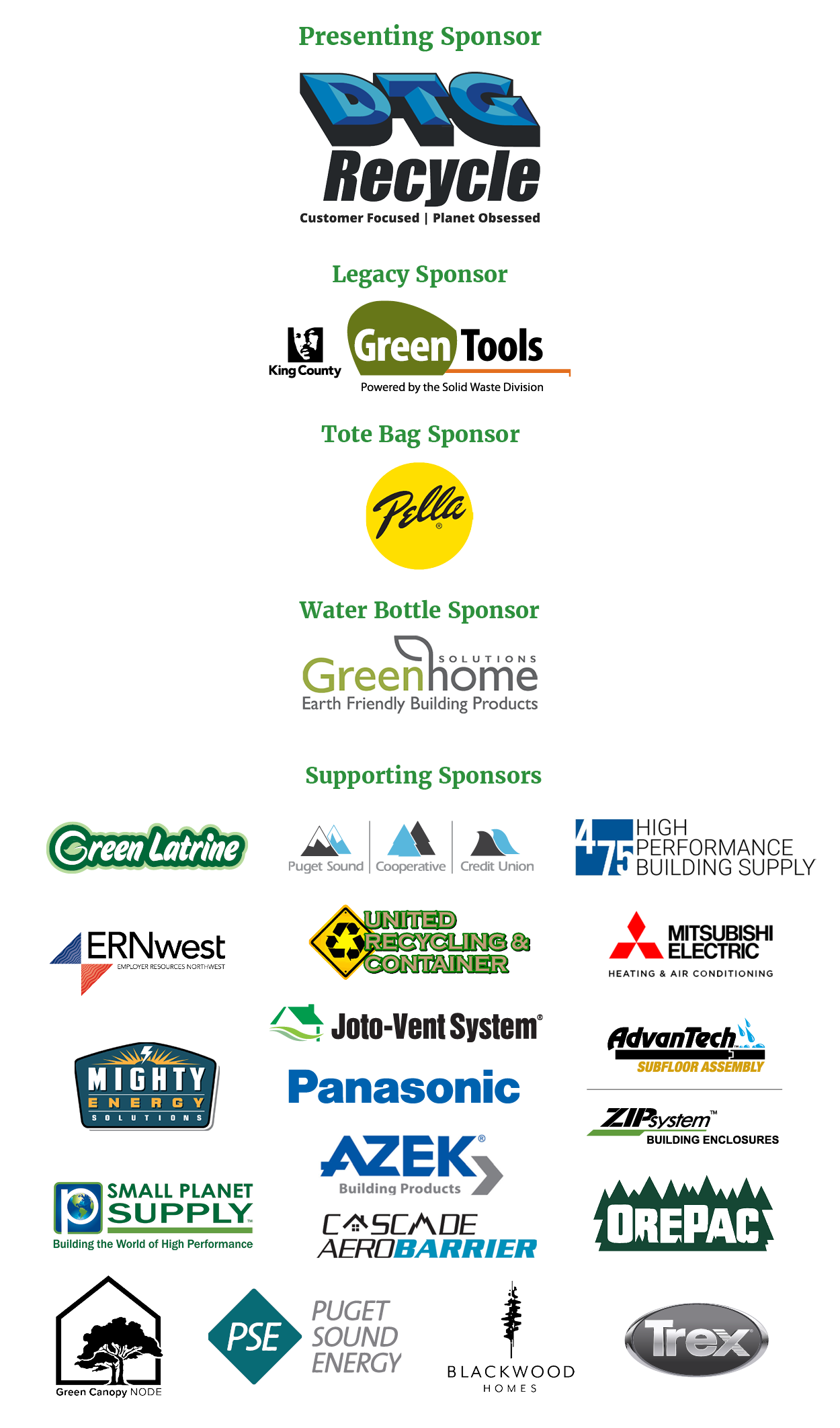 2022 Built Green Conference Sponsors