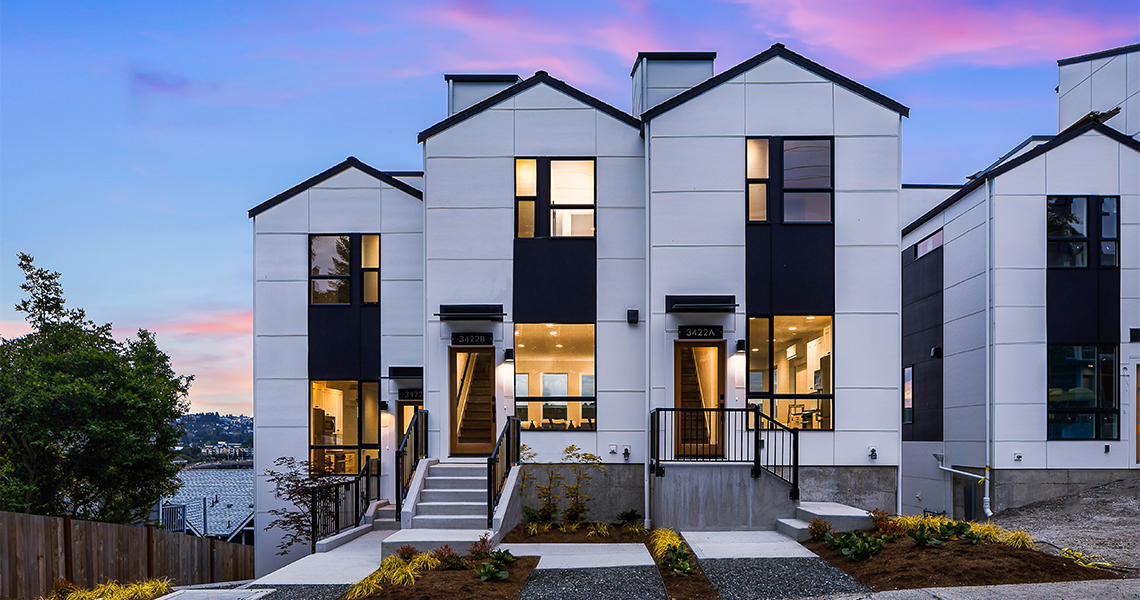 Mirra Homes' Magnolia townhomes, exterior front