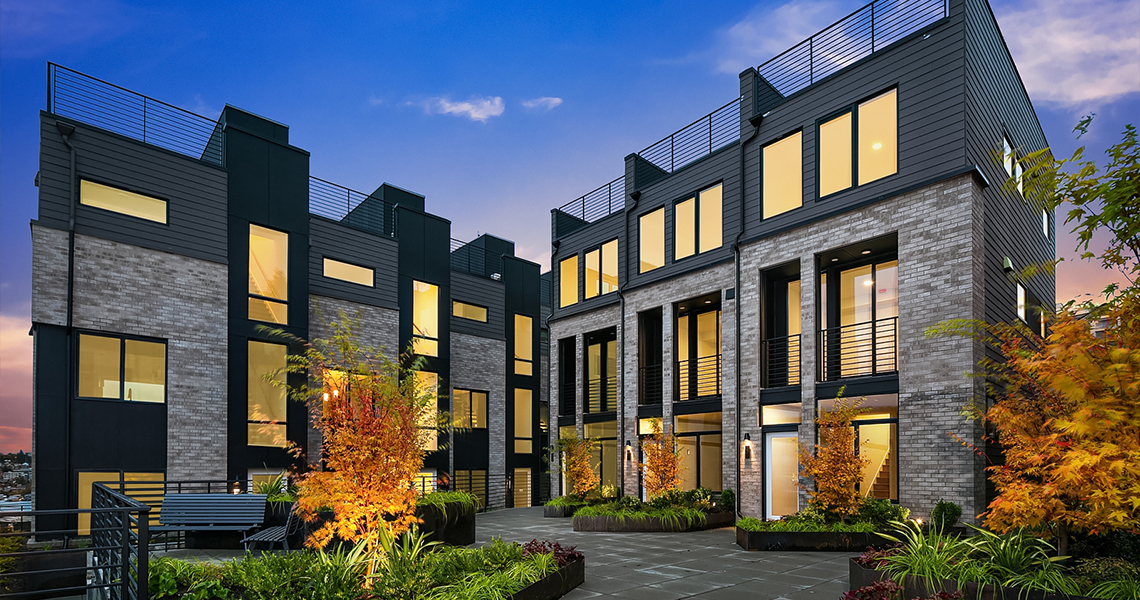 Gamut360's Elements Courtyard townhomes, exterior