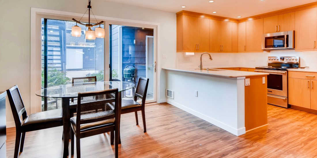 Kitchen with LVT flooring. Photo courtesy Home Run Solutions