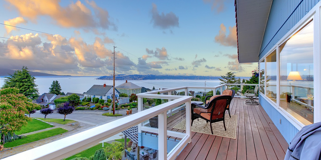 Deck overlooking the water